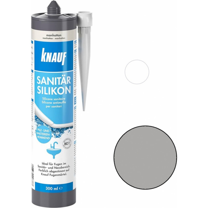 Knauf Sanitar-Silicon Silikona hermētiķis, cementa pelēks, 300ml