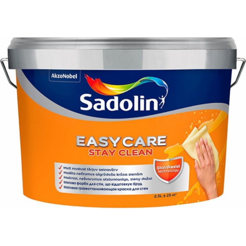 Sadolin Easycare BW Netīrumus atgrūdoša akrila krāsa sienām, matēta 2.5L