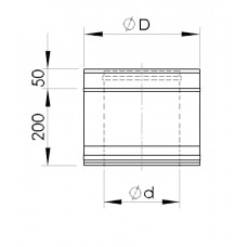 Almeva Dūmvada caurule izolēta 200mm DW25/150 - gab.
