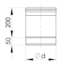 Almeva Dūmvada caurule EW/180, 200mm - gab.