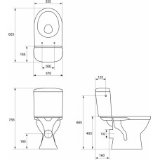 Cersanit WC kompaktpods Merida 010 3/6 ar PP vāku