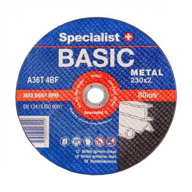 Specialist + Metāla griešanas disks Specialist BASIC 230x2x22 mm - gab