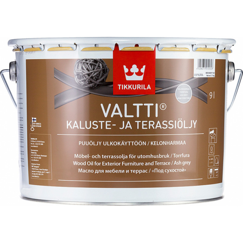 Tikkurila Eļļa dārza mēbelēm un terasēm Tikkurila VALTTI KALUSTE, brūna, 9l - gab