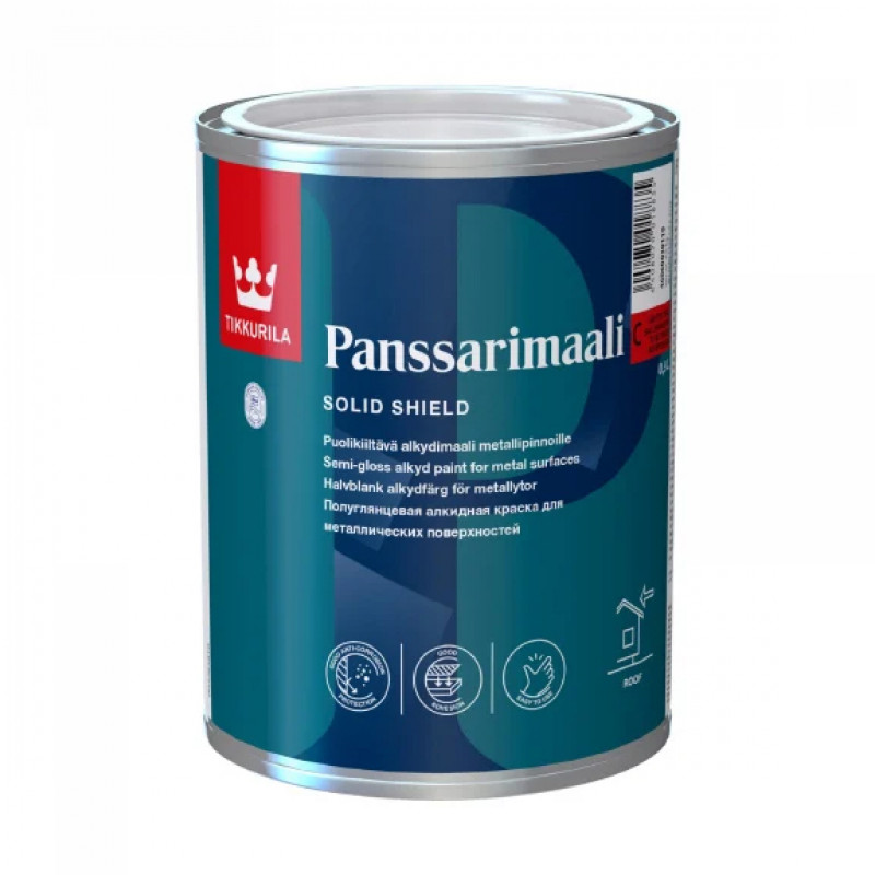 Tikkurila Krāsa metāla jumtiem Tikkurila Panssarimaali C-Bāze (Tonējamā krāsa) 0.9L - gab