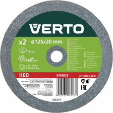 Verto Slīpēšanas diski VERTO 125x20 mm, 16 mm, 2 gab, 61H603 - gab.