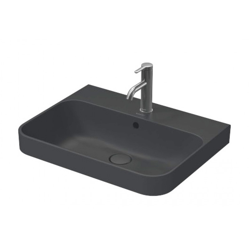 Duravit izlietne Happy D.2 Plus, 600x460 mm, slīpēta apakša, anthracite matt