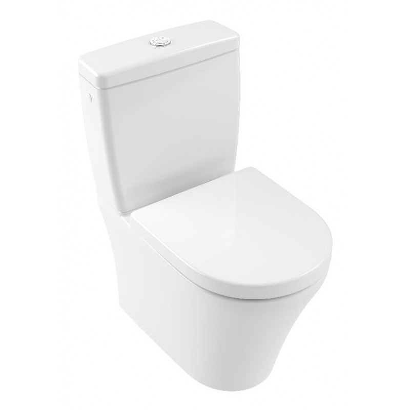 Villeroy & Boch pods ar QR/SC vāku O.novo Compact Rimless, universāls izvads, DirectFlush, balts