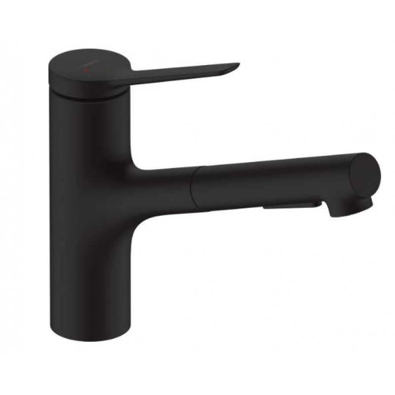 Hansgrohe virtuves izlietnes maisītājs ar izvelkamu dušu Zesis M33-150 2jet, matēts melns + sBox