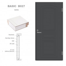 Jeld-Wen Jeldwen Ārdurvis Basic B027, 988x2080mm, bez stikla labās, pelēkas