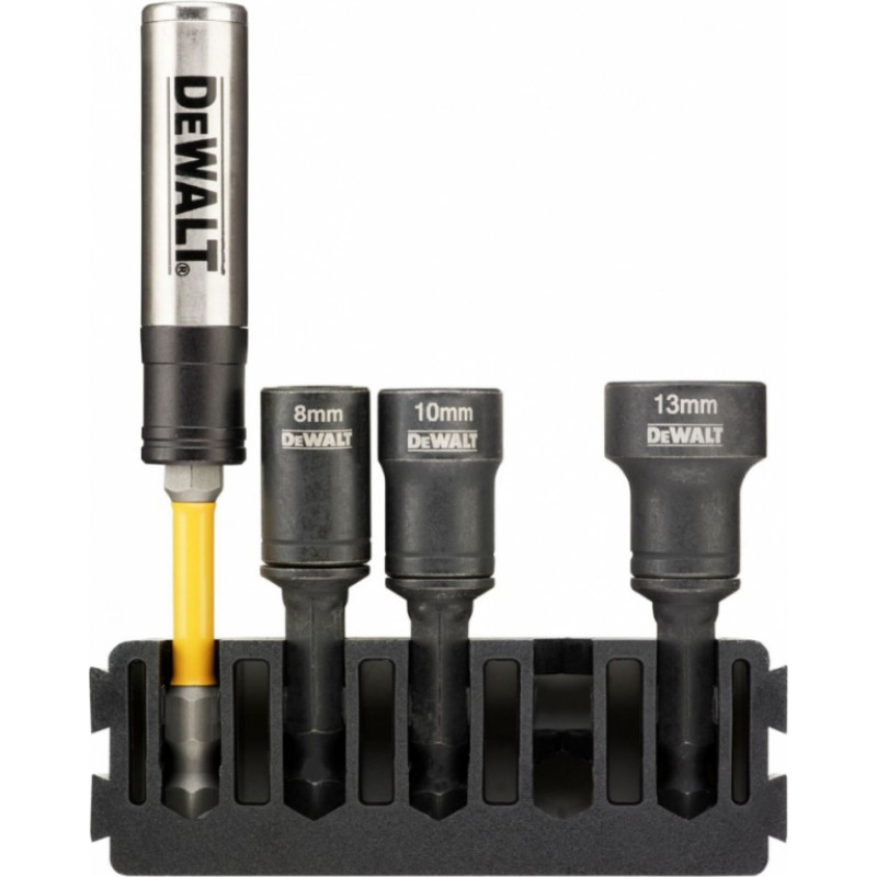 Dewalt Komplekts Uzgaļu turētājs + (8,10,13mm muciņas) (4gab)