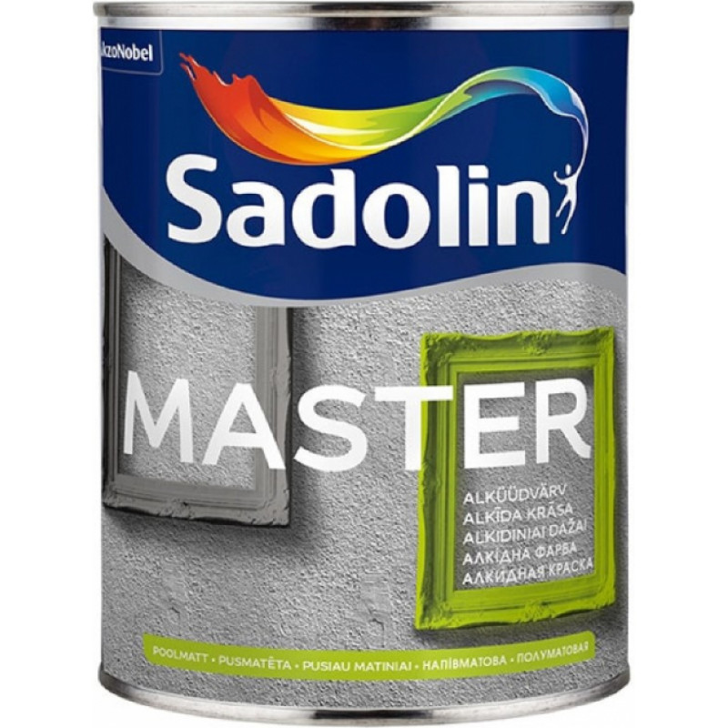 Sadolin Master Pusmatēta krāsa koka un metāla virsmām BW 1L