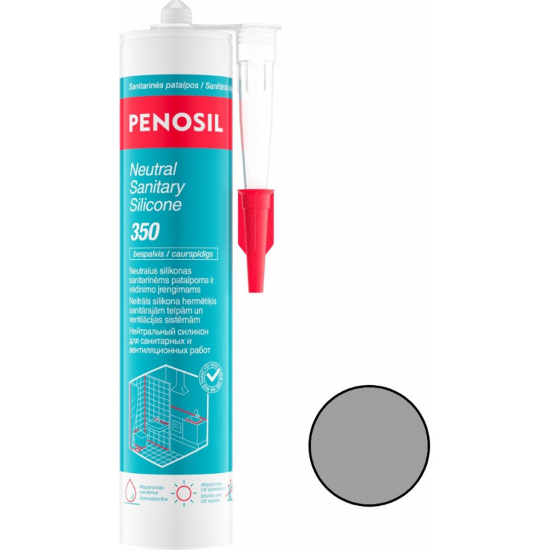 Penosil Neutral Sanitary Silicone 350 / 350c Neitrāls sanitārais silikona hermētiķis 280ml, pelēks