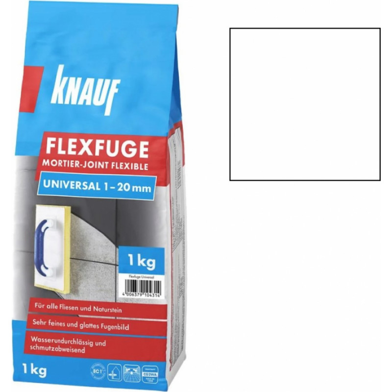 Knauf Flexfuge Universal Cementa bāzes flīžu šuvotājs, balts, 1kg