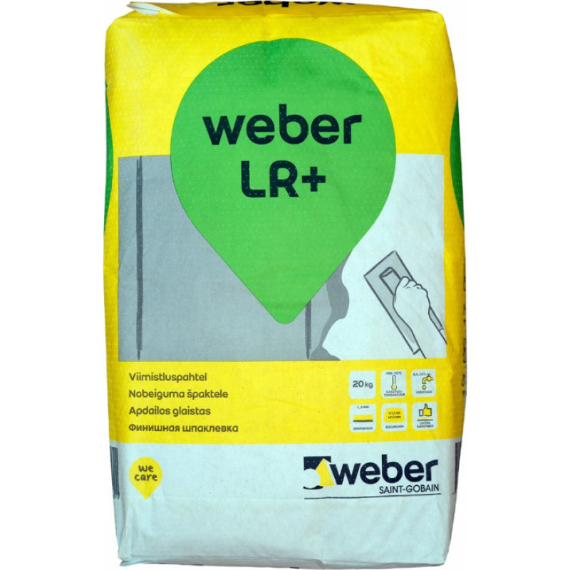 Weber LR+ smalka izlīdzinošā nobeiguma špaktele, 20kg