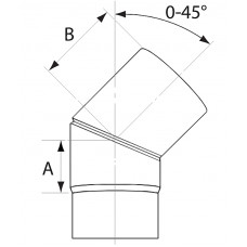 Almeva KH regulējams līkums 0-45° DN120 - gab.