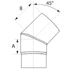 Almeva KH līkums 45° DN130 - gab.