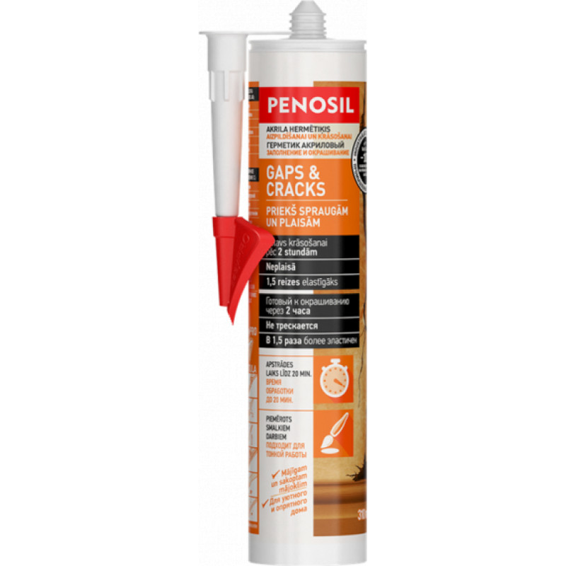 Penosil Akrila hermētiķis Gaps & Cracks balts 310 ml - gab.