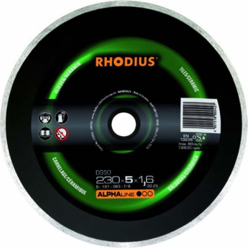 Rhodius Dimanta griešanas diski DG50 230x5.0x1.6x22.23 - gab.