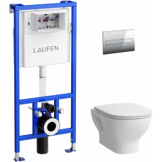 Laufen WC pods Laufen Lua Basic Rimless ar SC vāku, rāmis LIS CW1 un hromēts taustiņš - gab