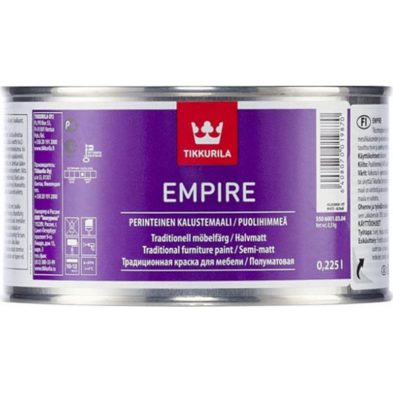 Tikkurila Krāsa Tikkurila Empire Pusmatēta C-bāze (Tonējamā krāsa) 0.225L - gab