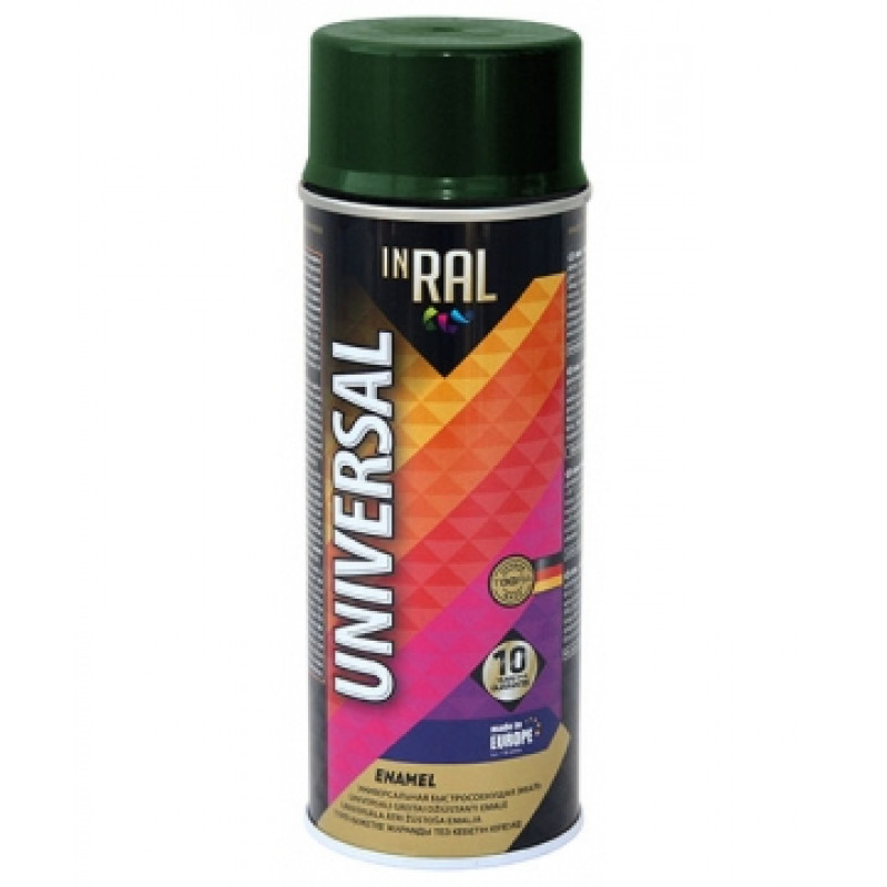 Inral Emalja aerosols Inral Universal RAL6009, 400ml tumši zaļa - gab