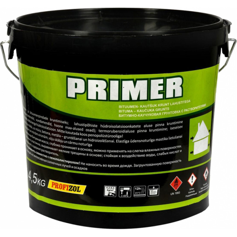 Profizol Bituma-kaučuka grunts PROFIZOL PRIMER 9KG - gab