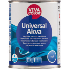 Vivacolor Ūdens bāzes krāsa kokam un metālam Vivacolor Universal Akva Matēta A-bāze 0.9L - gab