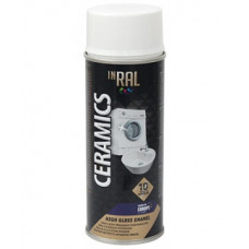 Inral Emalja aerosols glancētām virsmām Inral Ceramics 400ml RAL9003 balts - gab