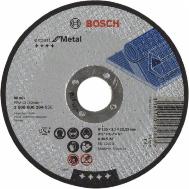 Bosch Griešanas ripa Bosch, 125x22x3 mm, metālam - gab