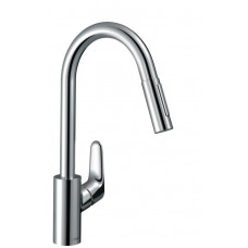 Hansgrohe virtuves izlietnes maisītājs ar izvelkamu dušu Focus M41 240 2jet, stainless steel optic + sBox