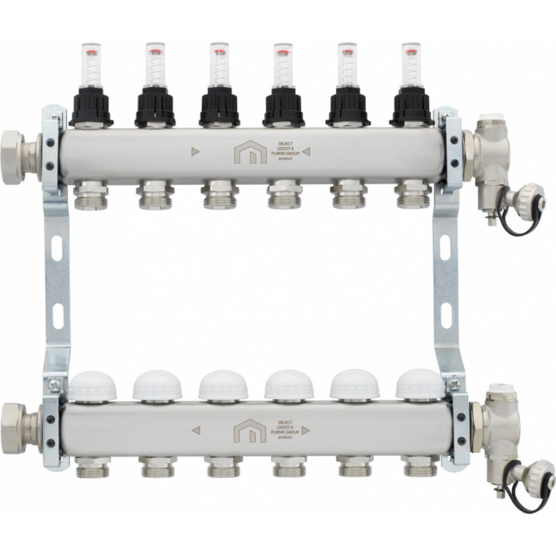Purmo kolektors OBJECT LINE  ar plūsmas mēr. 11-cilpu
