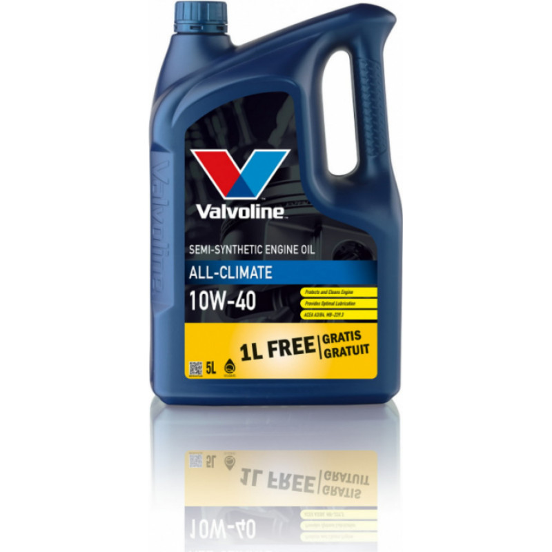 Valvoline Motoreļļa ALL CLIMATE 10W40 4+1L, Valvoline