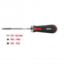 Ks Tools Ratchet screwdriver 1/4´´ + 6 bits, KS Tools