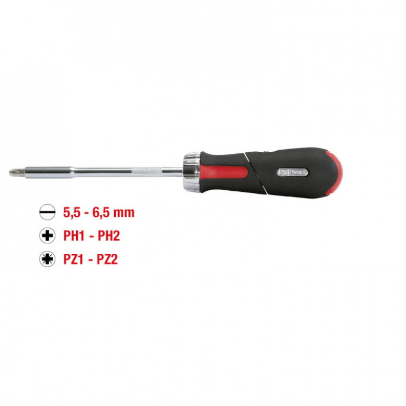 Ks Tools Ratchet screwdriver 1/4´´ + 6 bits, KS Tools