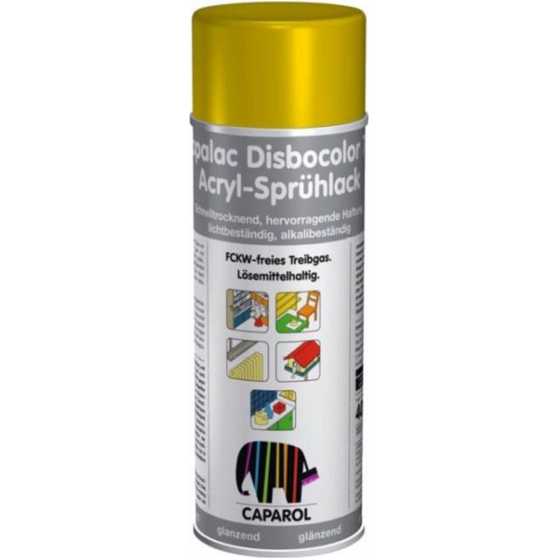 Caparol Capalac 781 Disbocolor Emaljas metāla krāsas aerosols, spīdīgs 0.4L Dzeltens RAL1018