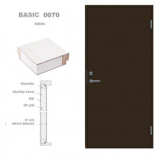 Jeld-Wen JeldWen Ārdurvis Basic B0070, 988x2080mm bez stikla, labās, tumši brūna