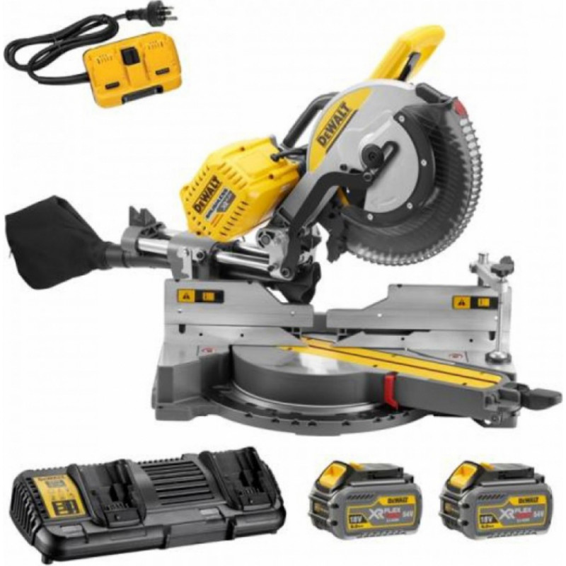 Dewalt Akumulatora Leņķzāģis 2x54V XR, Flexvolt, 305mm (+2x6.0Ah, lādētājs) DHS780T2A-QW