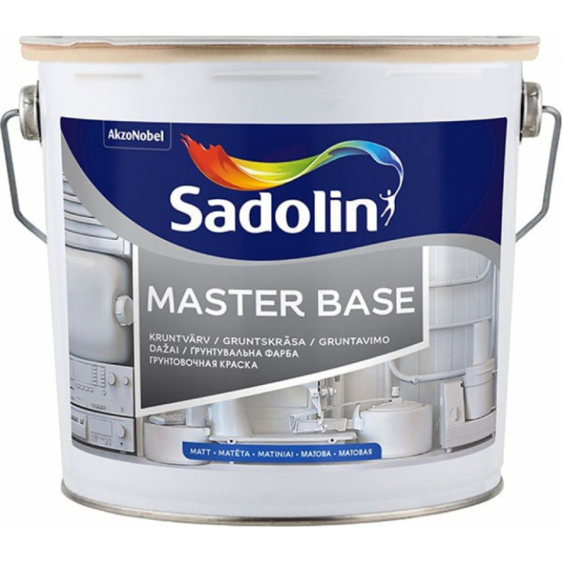 Sadolin Master Base Šķīdinātāja bāzes gruntskrāsa iekšdarbiem BW  2.5L