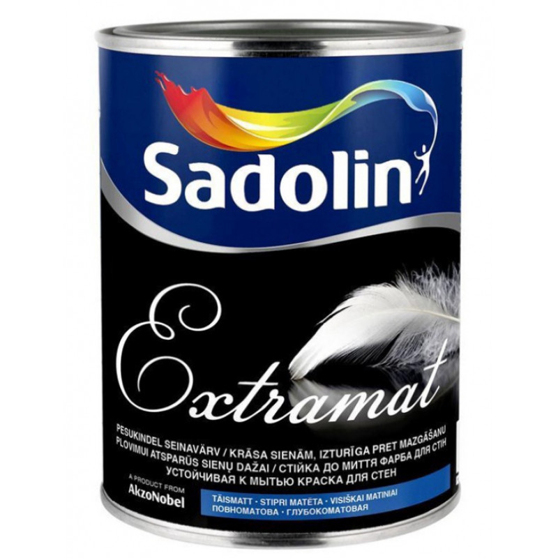 Sadolin Extramat Pilnīgi matēta krāsa sienām un griestiem ar augstu izturību pret mazgāšanu BW 1L