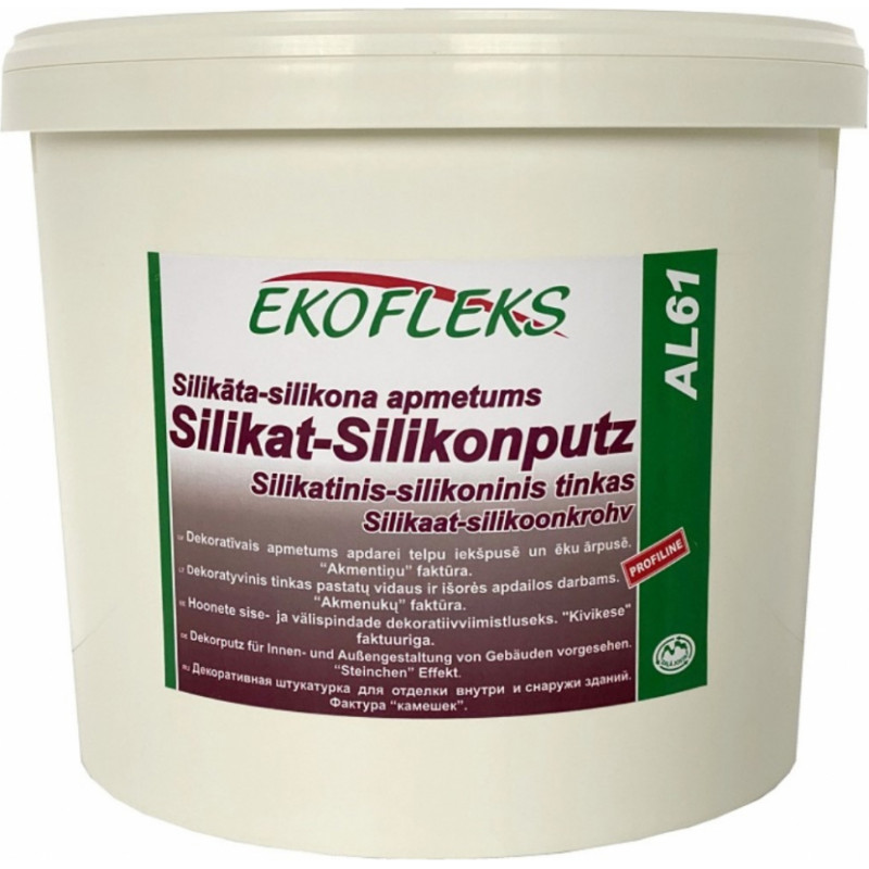 Ekofleks AL61 Silikāta-silikona dekoratīvais apmetums (akmentiņš) 2mm, 25kg