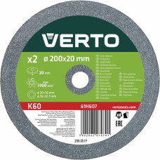 Verto Slīpēšanas diski VERTO 200x20 mm, 20 mm, 2 gab, 61H607 - gab.