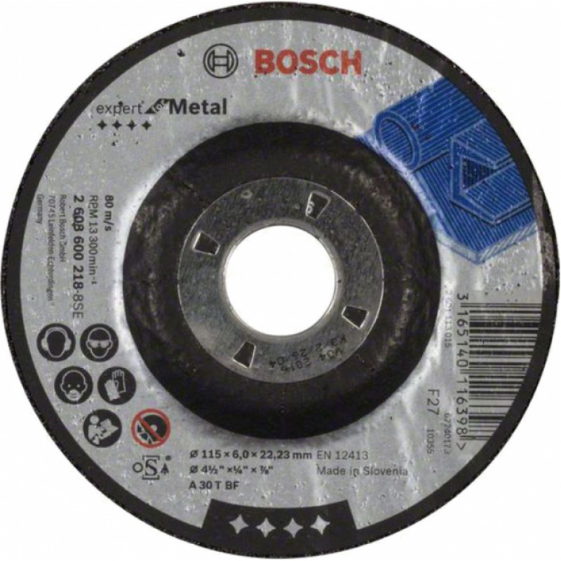 Bosch Slīpēšanas disks metālam Bosch Expert for Metal 115x22.23 mm - gab