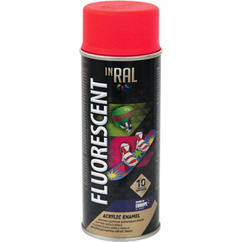 Inral Emalja aerosols Inral Fluorescent 400ml sarkana - gab