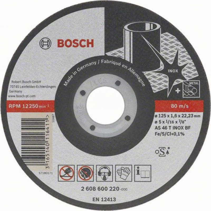 Bosch Griešanas disks metālam Bosch Best for INOX AS 60 T INOX BF 115x22.23 mm - gab