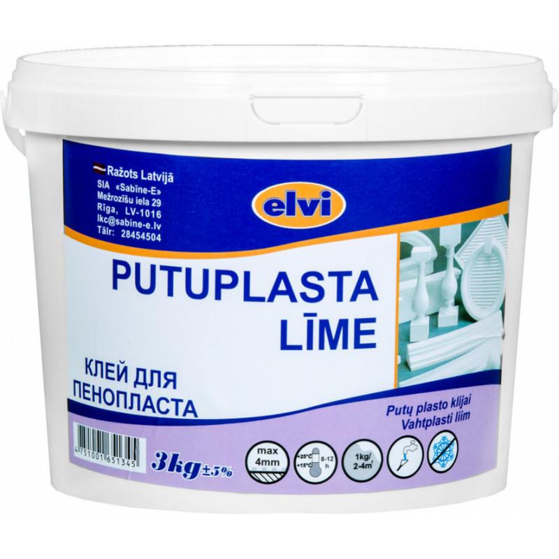 Elvi Līme putuplastam ELVI 3l - gab