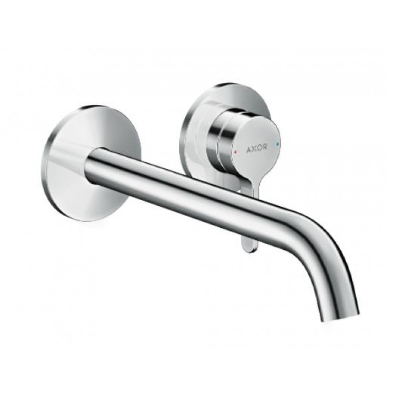 Hansgrohe iebūvējamā izlietnes maisītāja Axor One virsapmetuma daļa, 2 caurumu, iztece 220 mm, no sienas, hrom