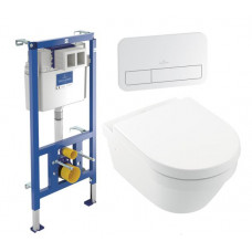 Villeroy & Boch komplekts - pods ar QR/SC vāku Architectura, rāmis ViConnect, taustiņš (balts) (4694HR01+92230900+92