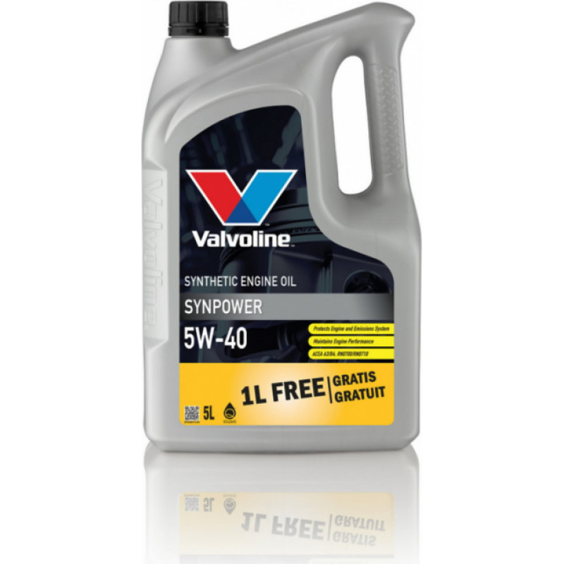 Valvoline Motoreļļa SynPower 5W40 4+1L, Valvoline