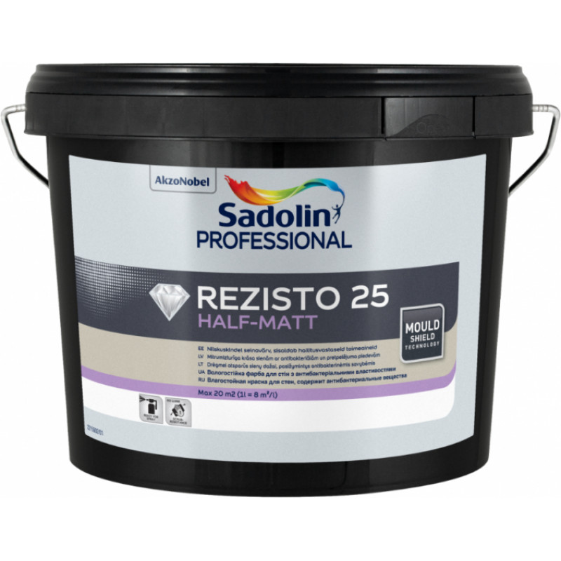 Sadolin Professional Rezisto 25 Pusmatēta krāsa sienām BW 2.5L