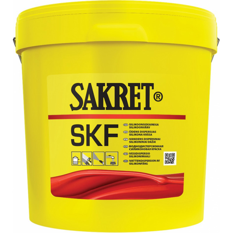 Sakret SKF Silikona krāsa ārdarbiem (A bāze), 0.9L